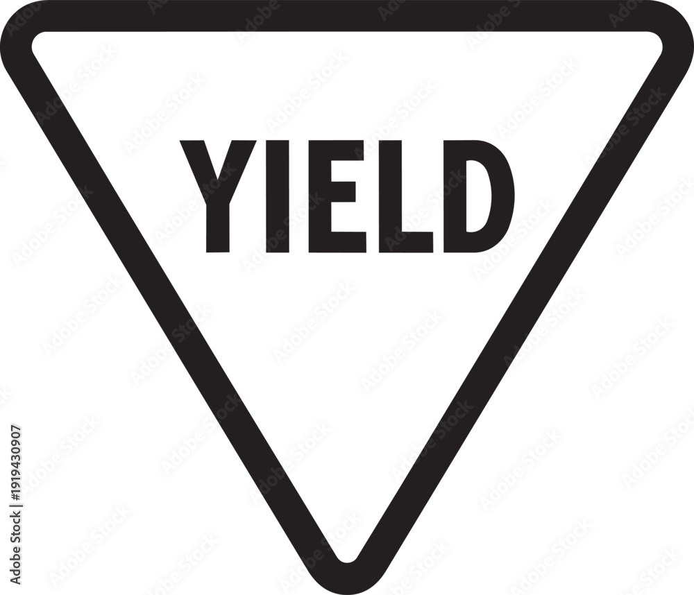 Εκτύπωση καμβά Yield Sign: A clear and concise yield sign, its bold triangle shape immediately communicates the need to give way, ensuring traffic safety and smooth navigation on roads