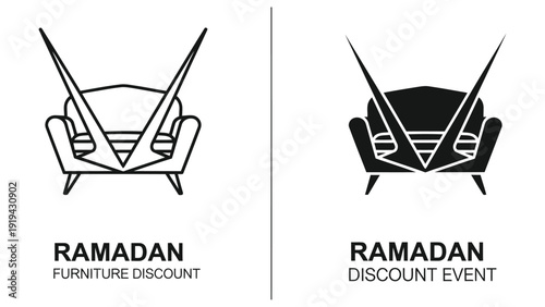 Ramadan Furniture Discount Icons - Sofa Vector Set