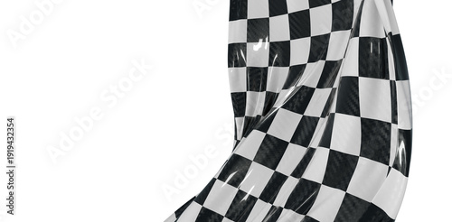 Foto Close-up of a checkered flag on white