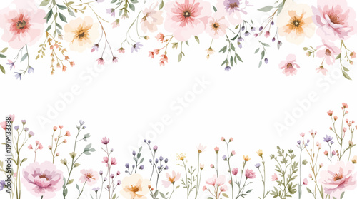 pink flowers border