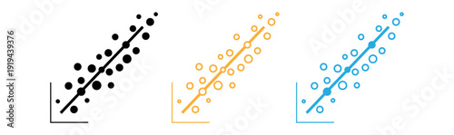 Scatterplot with regression lines in three colors