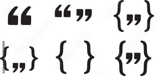 A comparison of different quotation mark styles and typographical symbols. isolated on white background, 