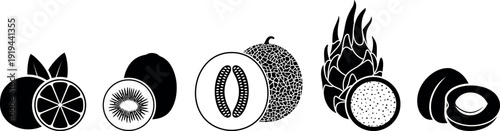 Fruit logo. Isolated fruit on white background