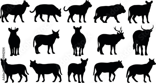 Collection of various animal silhouettes