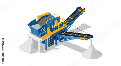 Heavy industrial machinery equipment for mining and construction.