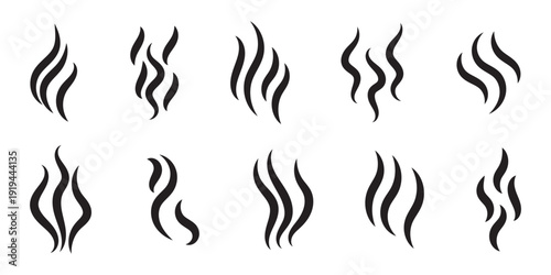 set of aroma icon design smoke sign and symbol