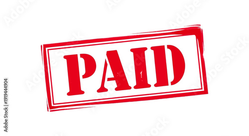 A red stamp displaying the word paid in bold uppercase letters