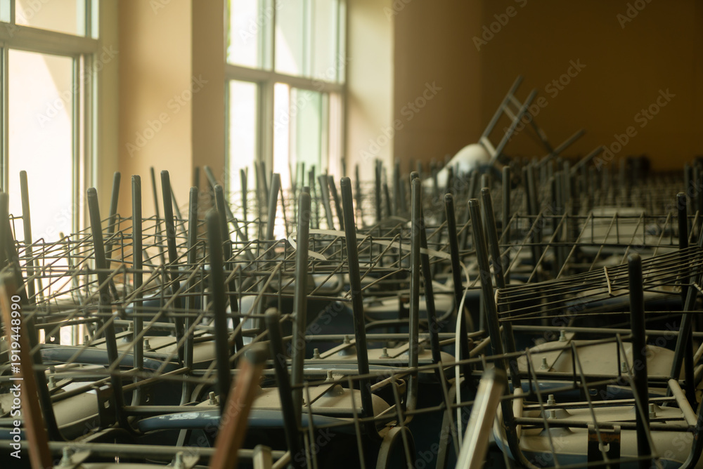 Quadro su tela Chaotic Classroom Interior