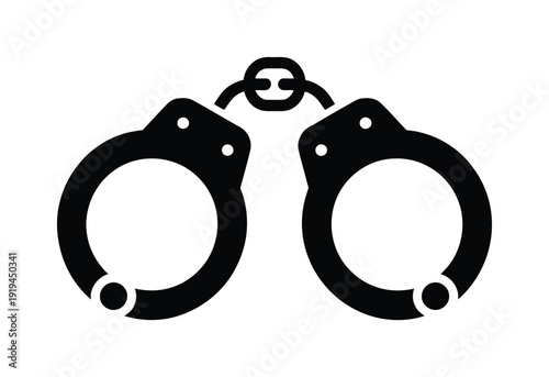 Vector illustration of classic police handcuffs