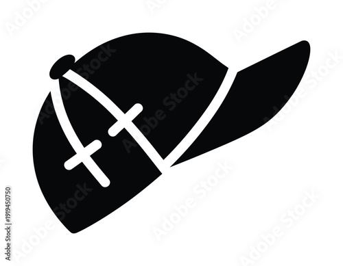 Vector illustration of a classic baseball cap with visible stitching