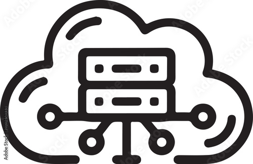 modern cloud hosting vector icon