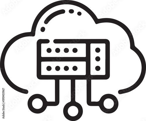 modern cloud hosting vector icon