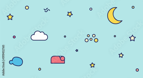 Sweet Dreams Night Sky Illustration