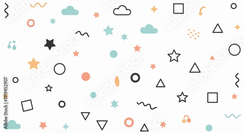Cute Abstract Geometric Shapes Background Design