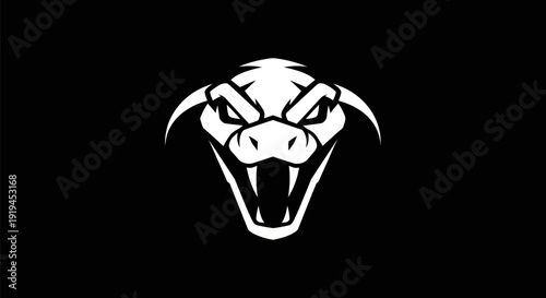 Snake head logo design on black