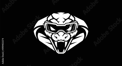 Snake head with protective eyewear