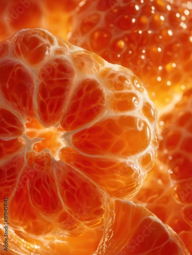 Juicy Mandarin Orange Segment Macro – Vibrant Citrus Texture with Glowing Fresh Pulp