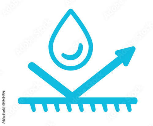 Waterproof protection icon: drop and arrow design.