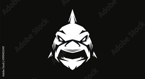 Shark head illustration on black background