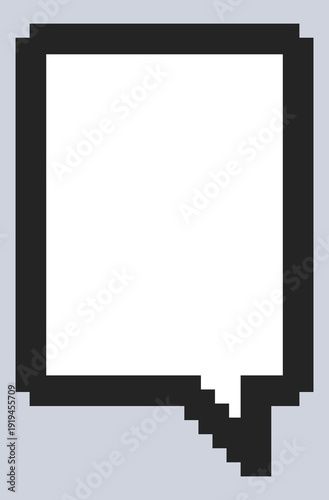 Retro pixel speech bubble icon for digital art projects.