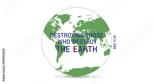 Environmental protection logo, globe icon with slogan