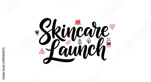 Skincare launch text graphic design