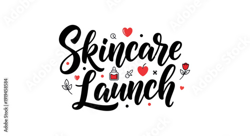 Skincare launch text graphic design
