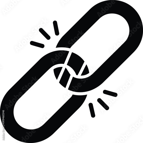 Broken chain vector icon
