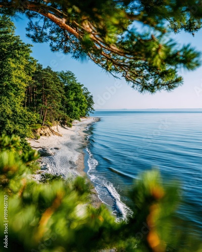 Serenity by the coastal shoreline at sunrise