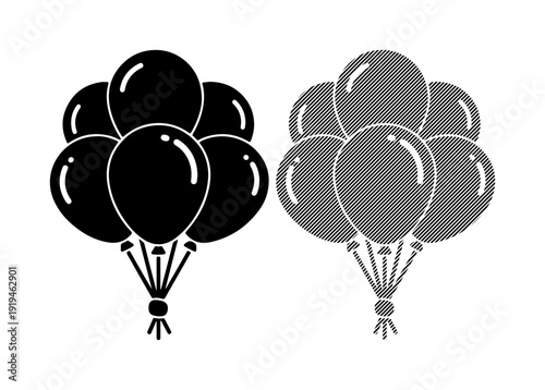 Balloons in black and gray, symbolizing celebration and joy for any event.