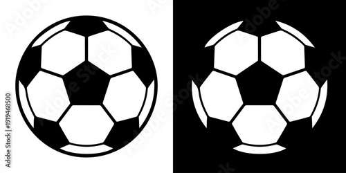 Soccer ball black and white icon