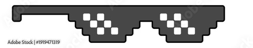 Pixelated thug life glasses icon for memes.