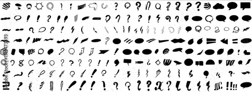 Set of creative quote mark icons featuring diverse quotation symbols and typography elements in various styles for design and branding projects