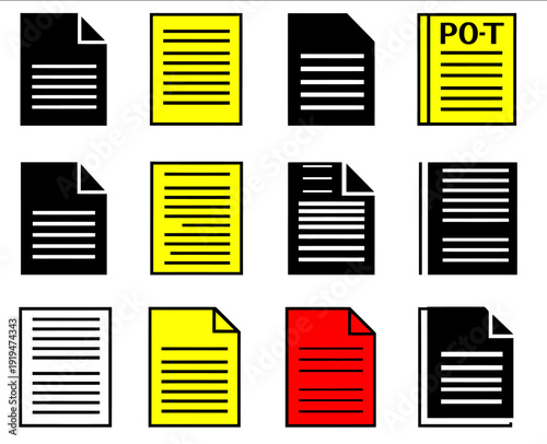 Vector illustration set PDF DOCX PPTX more