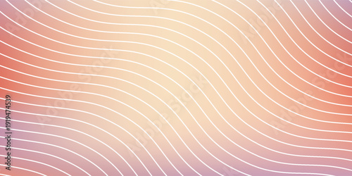Lines and dreamy summer background with a pastel gradient inspired by sunset or sunrise. Abstract smooth transitions of purple, pink, orange abstract simple abstract