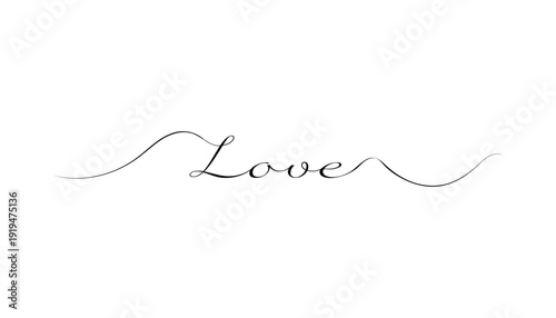 Continuous One Line Drawing Of Word Love Illustration