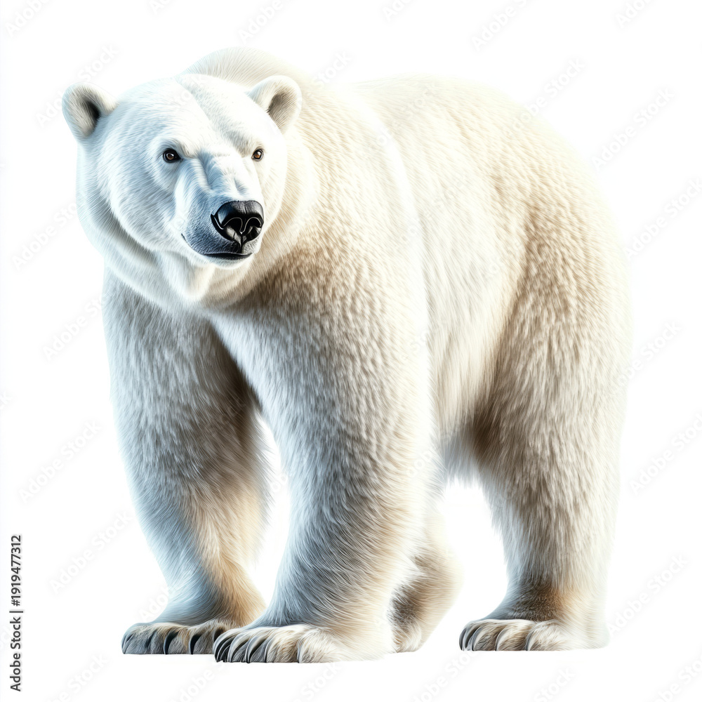 Fototapeta premium polar bear standing against a transparent background.