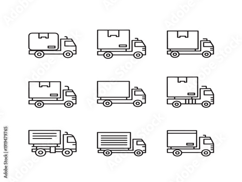 Efficient shipping transport sleek line art icon