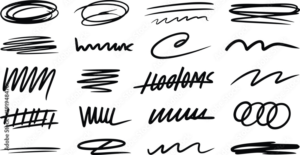 Ταπετσαρία Collection of expressive hand drawn scribbles and signature styles