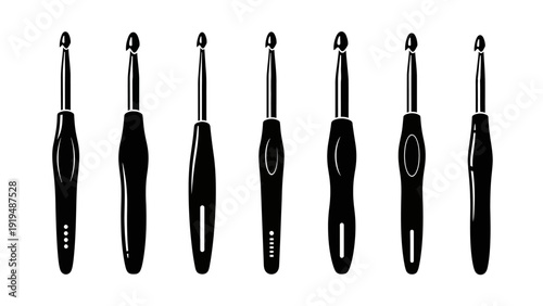 Set of Crochet Hooks with Ergonomic Handles, Crafting Tools Collection