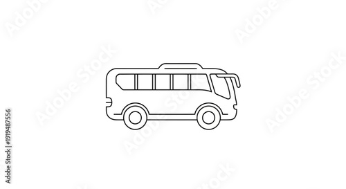 Simple line drawing of a modern passenger bus.