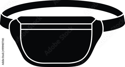 Belt Bag Fanny Pack silhouette vector art Illustration