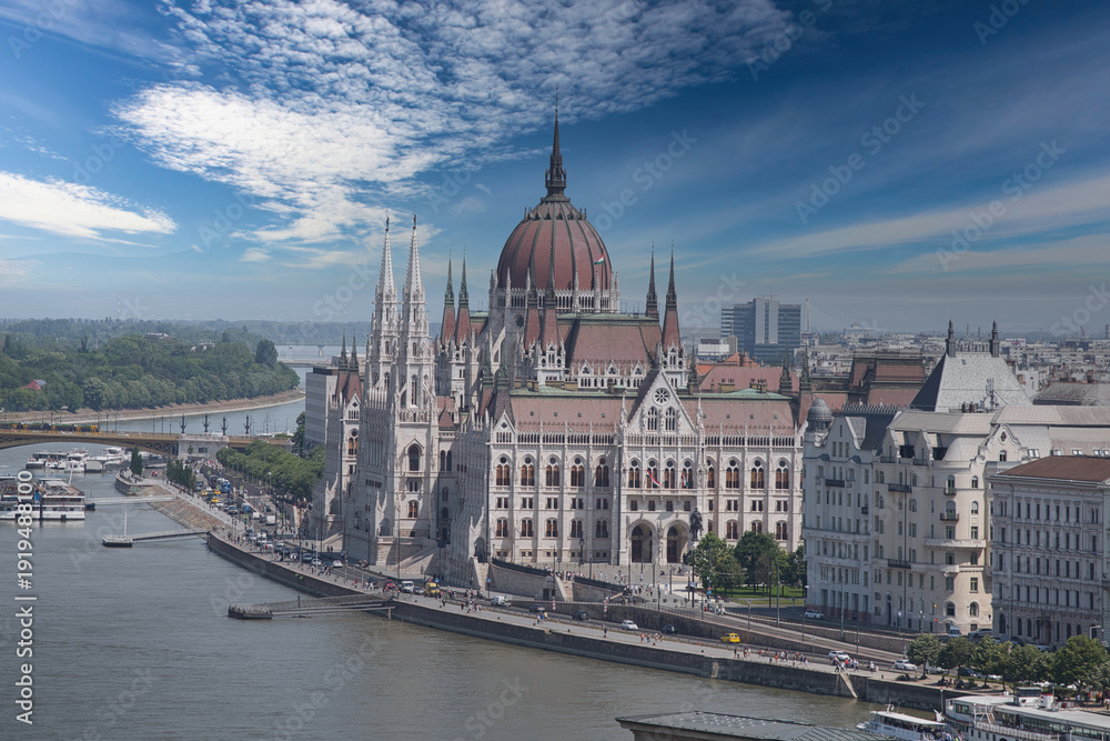 Obraz premium Parlament Budapest von Oben