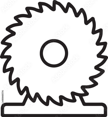 Industrial circular saw blade wood cutting tool icon