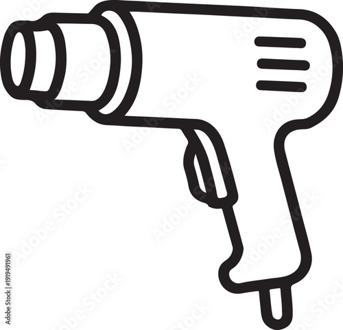 Electric heat gun power tool industrial equipment icon