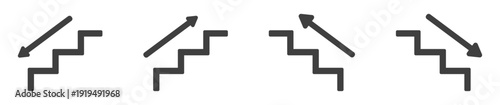 Ascending and descending stair arrows in black icons.