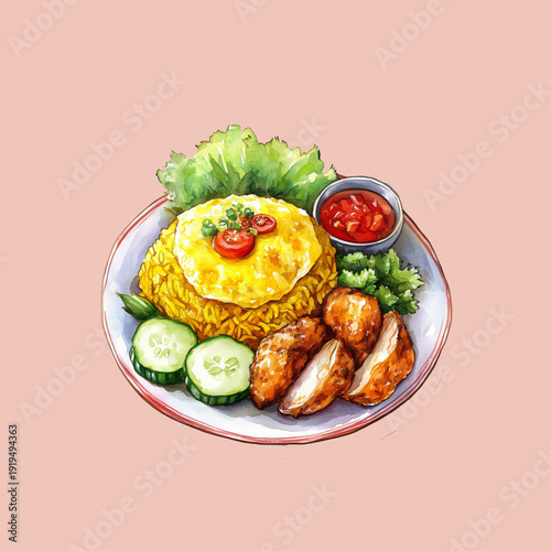 grilled chicken with vegetables