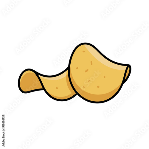 A simple illustration of two potato chips with a white background.