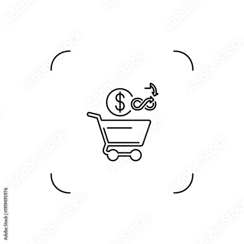 Subscription Pricing Outline Line Icon Vector Illustration