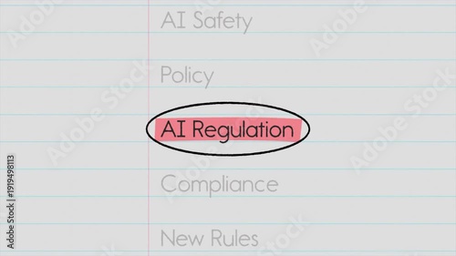ai regulation highlighted text with documentary style title animation for news and report